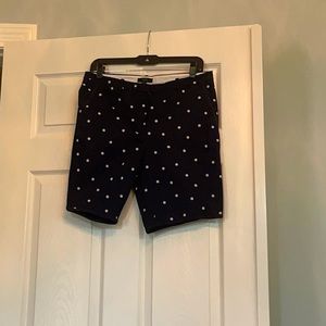 J. Crew Navy Polka Dot Bermuda Shorts